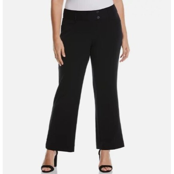 NWT Rafaella Bootcut Dress Pants Trousers 18W High Rise Black Curvy Fit Career - Picture 1 of 15
